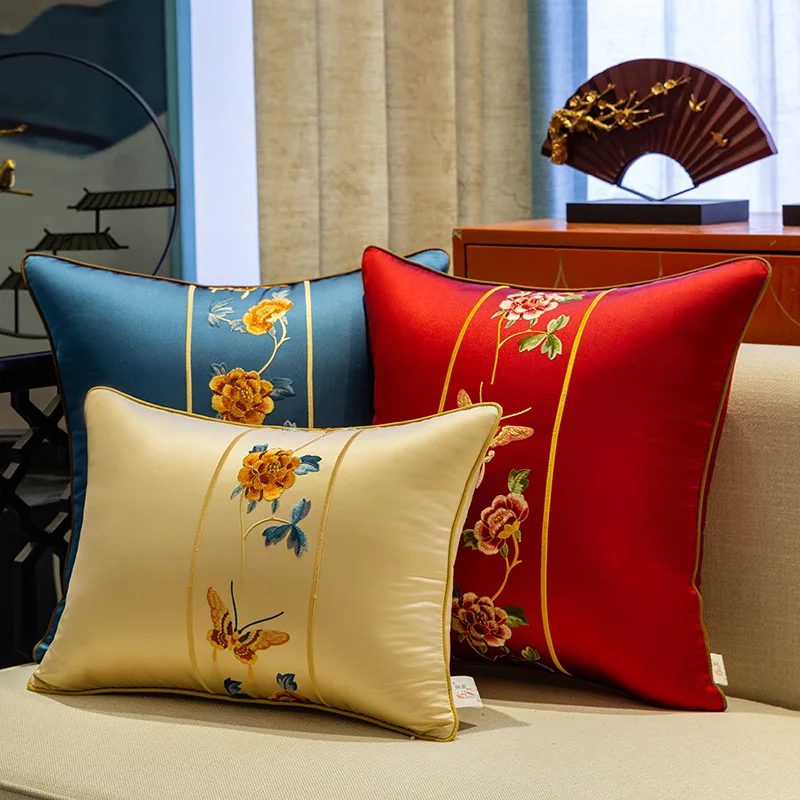 New Chinese Embroidery Satin Flowers Cushion Case Model Room Throw Pillow Cover Bedroom Mahogany Sofa Large Backrest Pillowcase
New Chinese Embroidery Satin Flowers Cushion Case Model Room Throw Pillow Cover Bedroom Mahogany Sofa Large Backrest Pillowcase