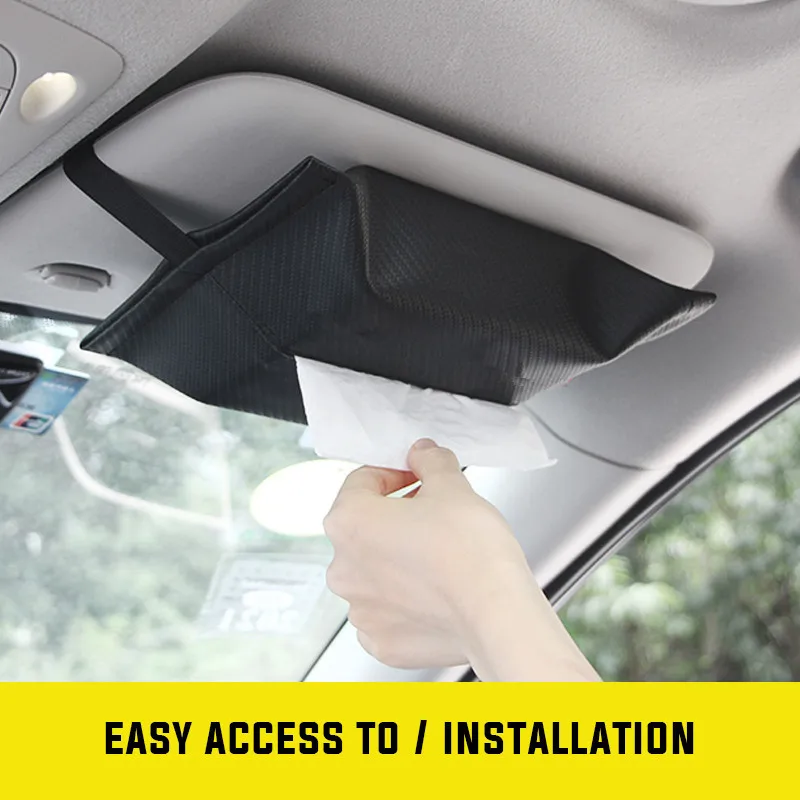 Carbon Fiber Leather Tissue Box Cover Car Sun Visor Seat Back Armrest Box Can be fixed with buckle Napkin Holder
Carbon Fiber Leather Tissue Box Cover Car Sun Visor Seat Back Armrest Box Can be fixed with buckle Napkin Holder