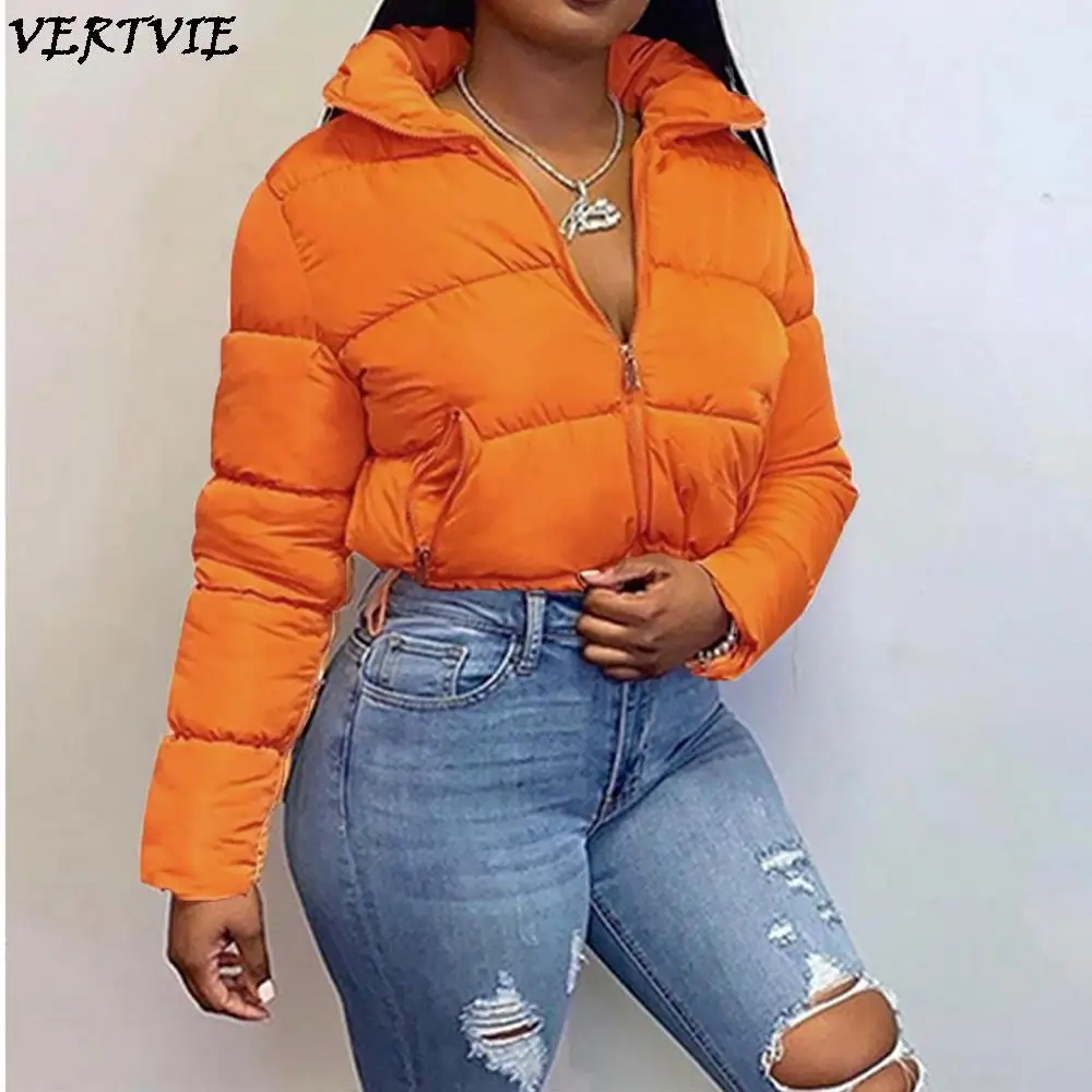 VERTVIE Autumn Winter Women Casual Solid High Collar Long Sleeve Tops Zipper Short Puffer Coat Fashion Female Jacket Streetwear
VERTVIE Autumn Winter Women Casual Solid High Collar Long Sleeve Tops Zipper Short Puffer Coat Fashion Female Jacket Streetwear