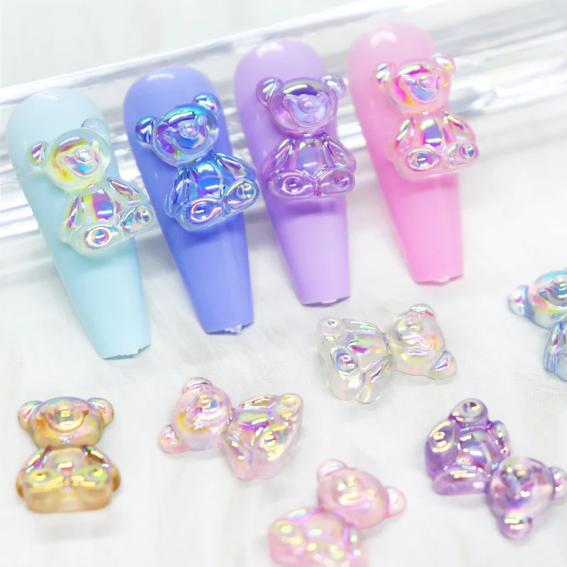 12Pcs Cute Resin Aurora Bear Gummy Mixed Color Kawaii Nails Design For Nail Art Decorations Korea Gel Polish Manicure RK140158
12Pcs Cute Resin Aurora Bear Gummy Mixed Color Kawaii Nails Design For Nail Art Decorations Korea Gel Polish Manicure RK140158