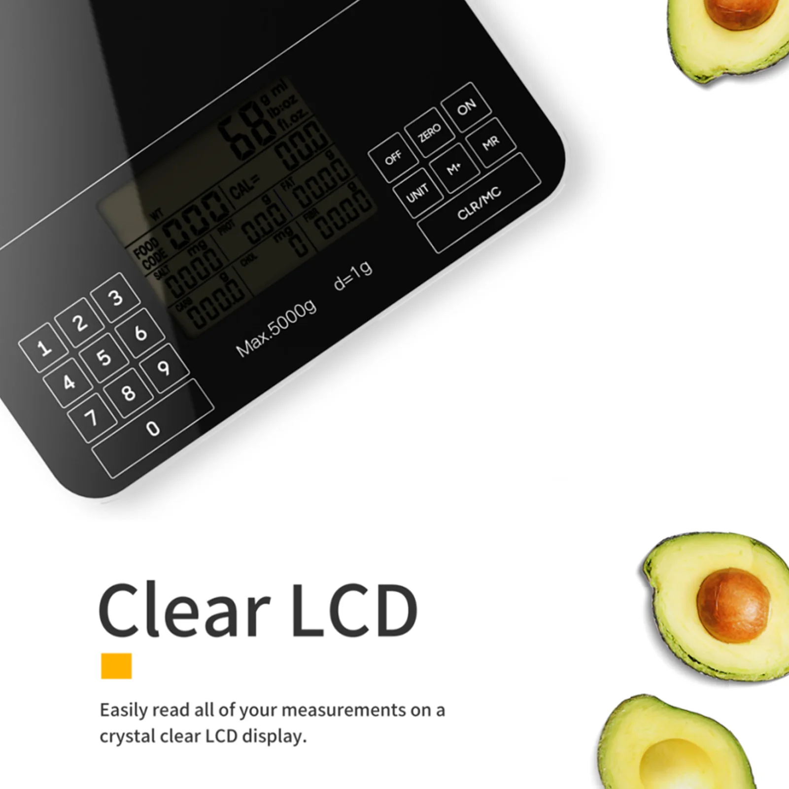 Digital Kitchen Scale Nutrition Scale Smart Food Scale Calories Protein Carbohydrate Grams Ounces for Baking Cooking
Digital Kitchen Scale Nutrition Scale Smart Food Scale Calories Protein Carbohydrate Grams Ounces for Baking Cooking