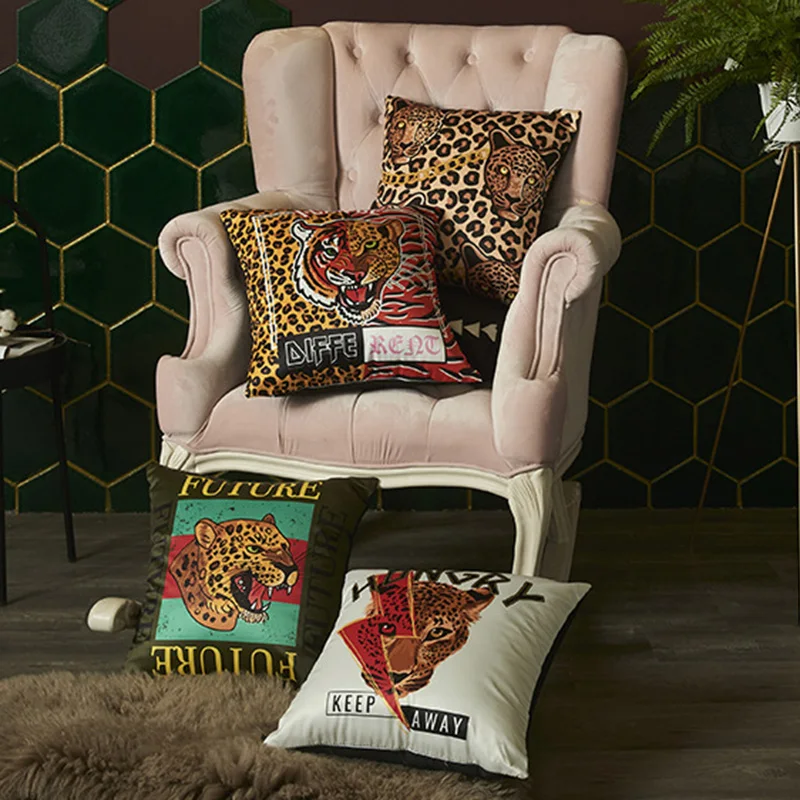 

Роскошные Модные леопардовые разноцветные декоративные подушки для дивана, дивана, домашний декор, декоративные подушки Funda Cojin