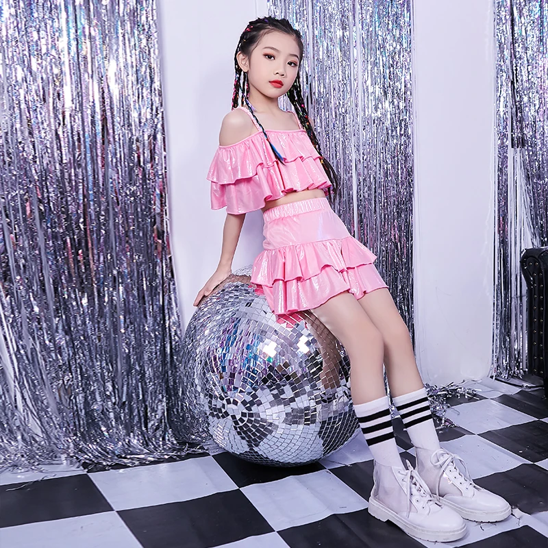 Girls Costume Pink Crop Top Jazz Dance Skirt Cheerlead Dance Costume For Kids School Performance Clothes Street Dancewear BL4419 
Girls Costume Pink Crop Top Jazz Dance Skirt Cheerlead Dance Costume For Kids School Performance Clothes Street Dancewear BL4419