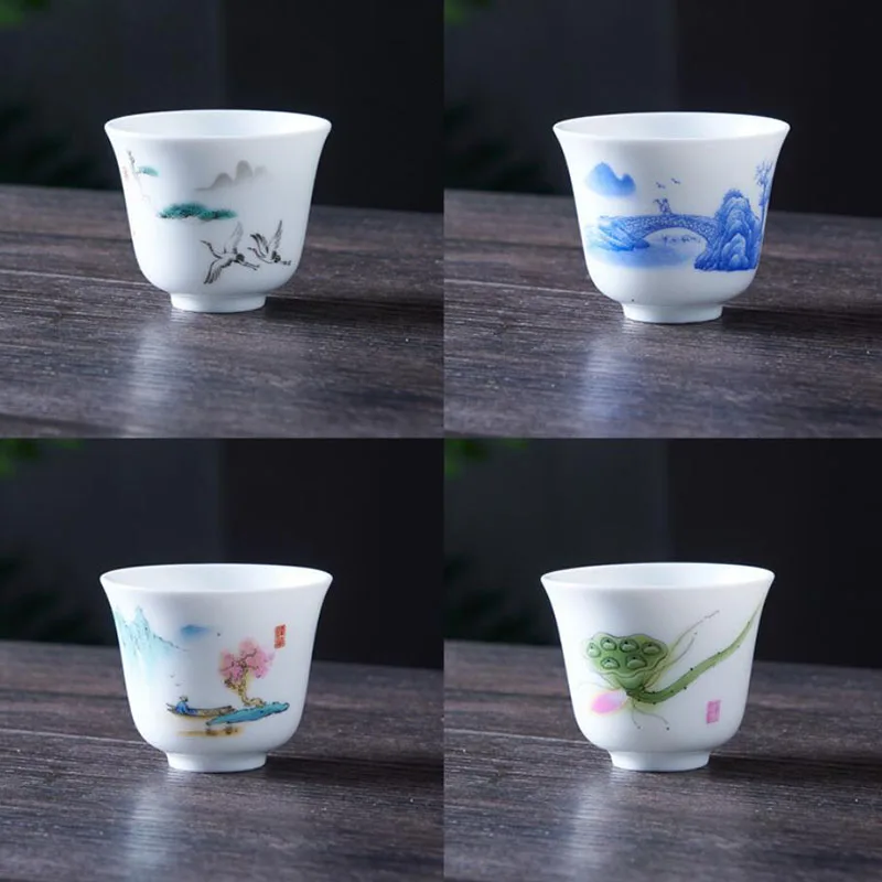 4pcs/set Porcelain Kungfu Tea Cup Teaware Household Master Cup Drinkware White Color 40-55ml Living Room Drinking Tool
4pcs/set Porcelain Kungfu Tea Cup Teaware Household Master Cup Drinkware White Color 40-55ml Living Room Drinking Tool
