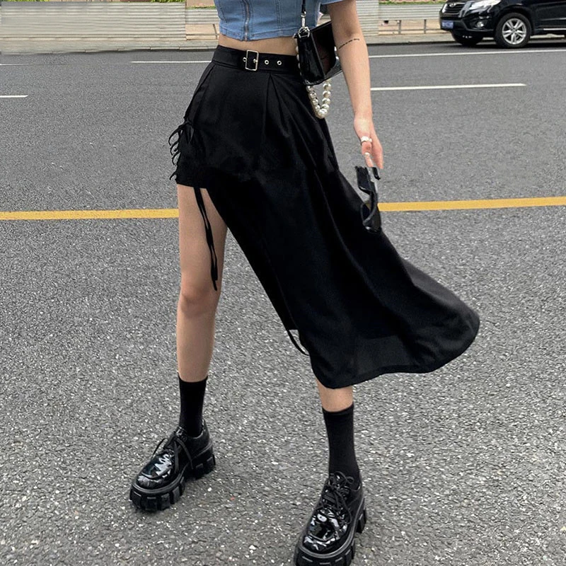 Cross Bandage Black Punk Sexy Women Skirts High Waist Casual Slim Irregular Skirt Chic Streetwear Saias Femme Jupe Faldas JK1065
Cross Bandage Black Punk Sexy Women Skirts High Waist Casual Slim Irregular Skirt Chic Streetwear Saias Femme Jupe Faldas JK1065