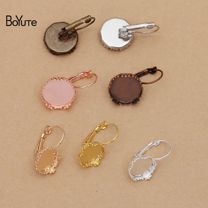 BoYuTe (50 Pieces/Lot) 12MM 15MM Blank Tray Bezel Cabochon Base for Earrings Jewelry Making DIY Handmade Materials 
BoYuTe (50 Pieces/Lot) 12MM 15MM Blank Tray Bezel Cabochon Base for Earrings Jewelry Making DIY Handmade Materials