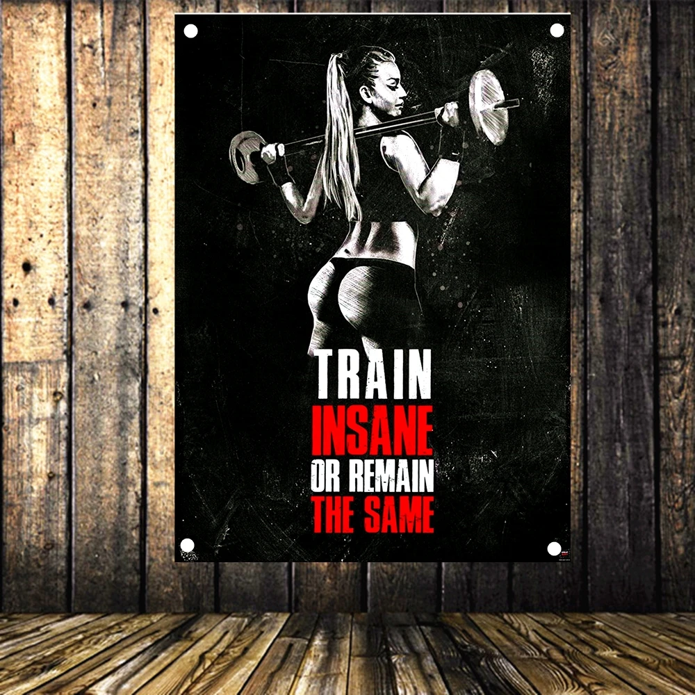 TRAIN INSANE OR REMAIN THE SAME Vintage Exercise Fitness Banners Flags Sports Inspirational Posters Tapestry Gym Wall Decoration
TRAIN INSANE OR REMAIN THE SAME Vintage Exercise Fitness Banners Flags Sports Inspirational Posters Tapestry Gym Wall Decoration