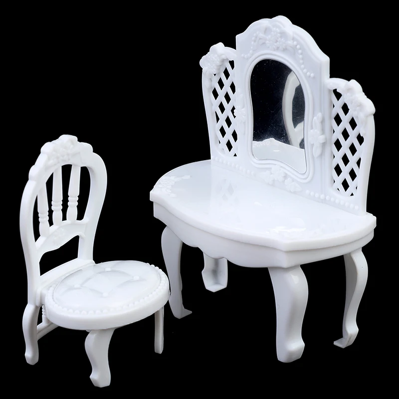 2Pcs/set 1:12 Dollhouse Miniature Bedroom Furniture Mirror Dressing Table+Chair Mini Model For Dollhouse Decoration
2Pcs/set 1:12 Dollhouse Miniature Bedroom Furniture Mirror Dressing Table+Chair Mini Model For Dollhouse Decoration