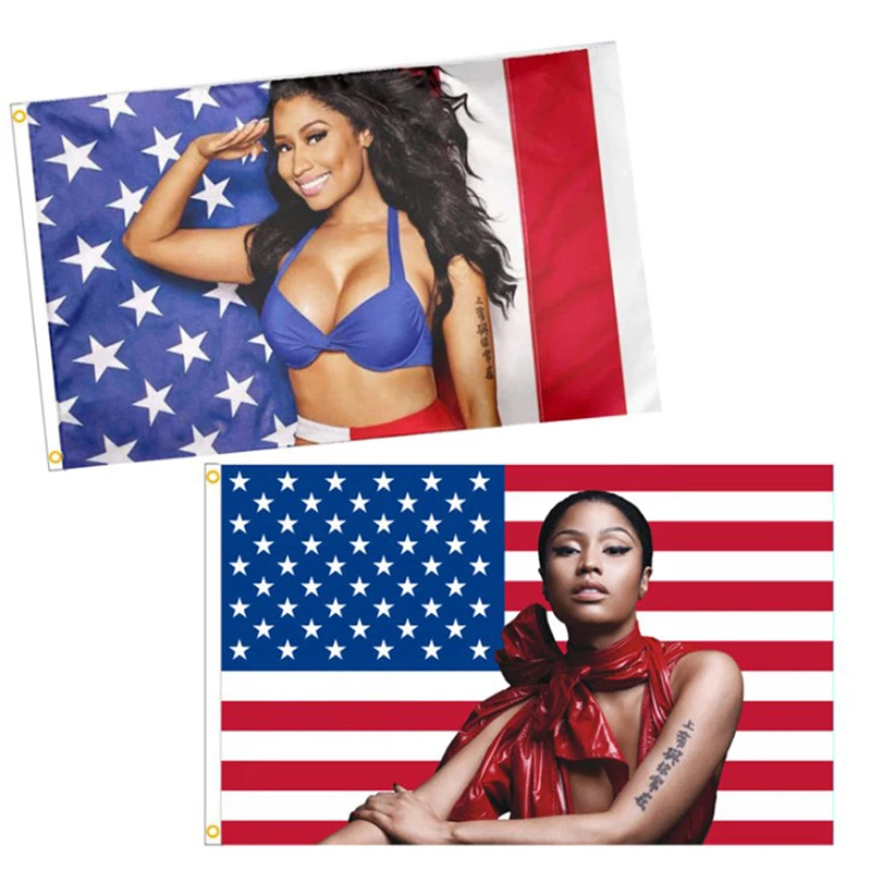 3x5 футов Nicki Minaj Rap сексуальный флаг США музыкальный певец звезда шелковая ткань