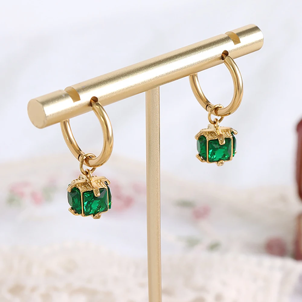 French Cute Green Square Zircon Hoop Earring for Women Korean Fashion Statement Teen Girl Trendy Jewelry Accessories Kolczyki
French Cute Green Square Zircon Hoop Earring for Women Korean Fashion Statement Teen Girl Trendy Jewelry Accessories Kolczyki
