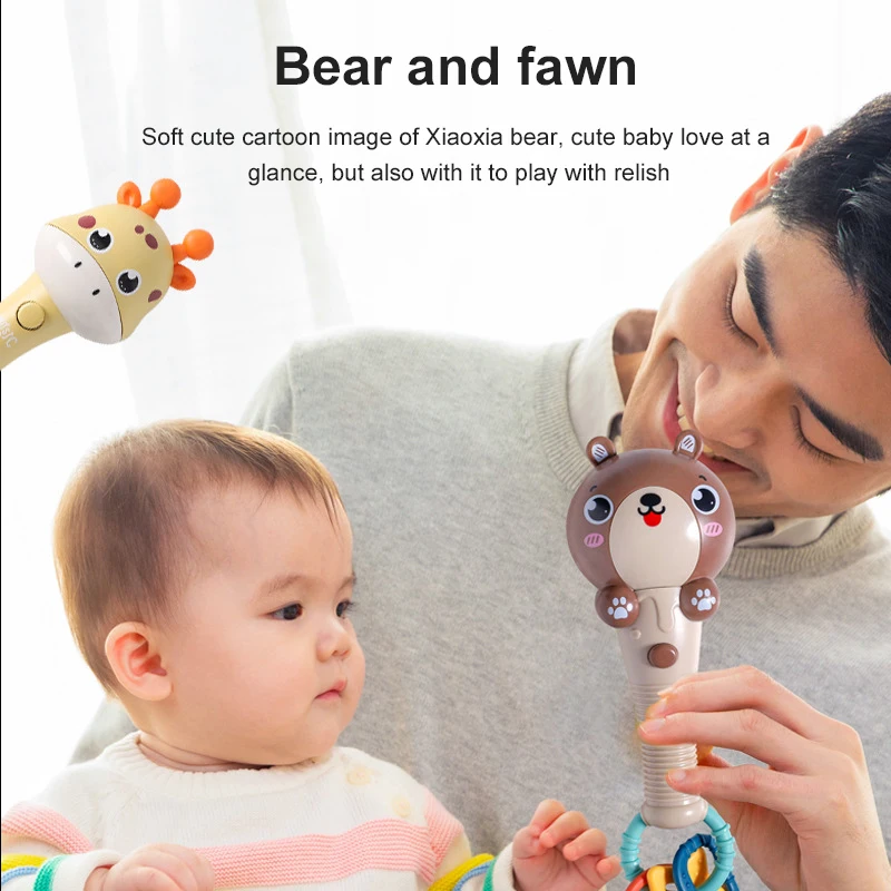 New Baby Rattles Toy Ringing Sound Light 0 - 3-year-old Hand Clutching Playing Toy Stick Hand Bells Mobile Early Educational Toy
New Baby Rattles Toy Ringing Sound Light 0 - 3-year-old Hand Clutching Playing Toy Stick Hand Bells Mobile Early Educational Toy
