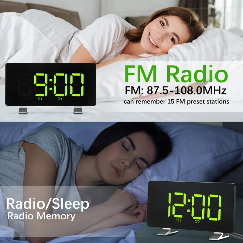 Alarm Clocks for Bedrooms with FM Radio, Dual Alarms, 6.7Inch LED Sn, USB Port for Charging, 4 Brightness, 12/24H
Alarm Clocks for Bedrooms with FM Radio, Dual Alarms, 6.7Inch LED Sn, USB Port for Charging, 4 Brightness, 12/24H