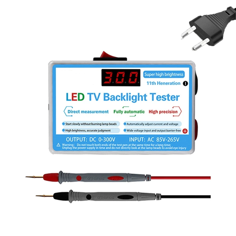 Portable LED Light & TV Backlight Tester 0-300V Adaptive Voltage LED Strip Lamp Beads Repair Testing Tool EU/US Types
Portable LED Light & TV Backlight Tester 0-300V Adaptive Voltage LED Strip Lamp Beads Repair Testing Tool EU/US Types