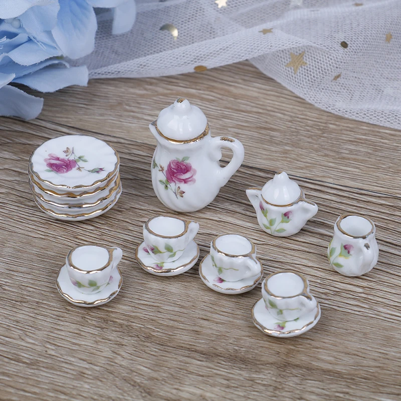 15PCS 1/12 Miniature doll house pink Flower Patten Porcelain Coffee Tea Cups Ceramic Tableware Dollhouse Kitchen Accessories
15PCS 1/12 Miniature doll house pink Flower Patten Porcelain Coffee Tea Cups Ceramic Tableware Dollhouse Kitchen Accessories