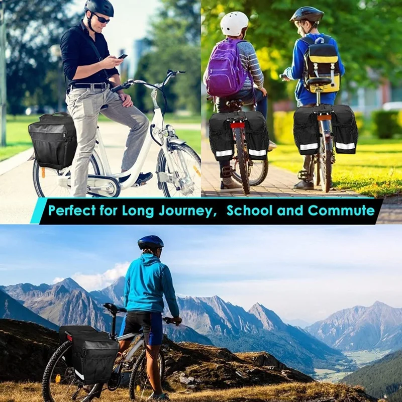 Bike Panniers Rear Rack Bag, 28L Large Capacity Water Resistant Bicycle Trunk Expedition Touring Bag Reflective Bag
Bike Panniers Rear Rack Bag, 28L Large Capacity Water Resistant Bicycle Trunk Expedition Touring Bag Reflective Bag