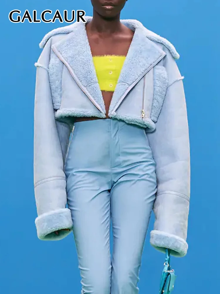 GALCAUR Patchwork LambsWool Jacket For Women Lapel Collar Long Sleeve Jackets Female Korean Fashion Clothing 2021 Style Winter
GALCAUR Patchwork LambsWool Jacket For Women Lapel Collar Long Sleeve Jackets Female Korean Fashion Clothing 2021 Style Winter