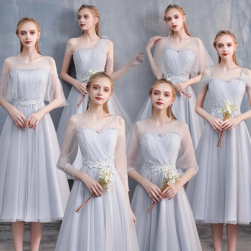 Short Blush Dress Lace Up Bridesmaid Dresses Elegant Dress Women For Wedding Party Chiffon Pink Lace Tulle Bridesmaid Dress 2020 
Short Blush Dress Lace Up Bridesmaid Dresses Elegant Dress Women For Wedding Party Chiffon Pink Lace Tulle Bridesmaid Dress 2020