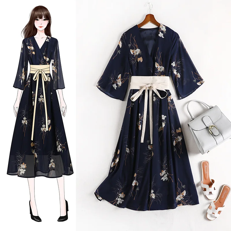 summer dress 2020 women printed plus size dresses v-neck belt mid-calf chiffon vestido female 4XL 5XL JC01
summer dress 2020 women printed plus size dresses v-neck belt mid-calf chiffon vestido female 4XL 5XL JC01