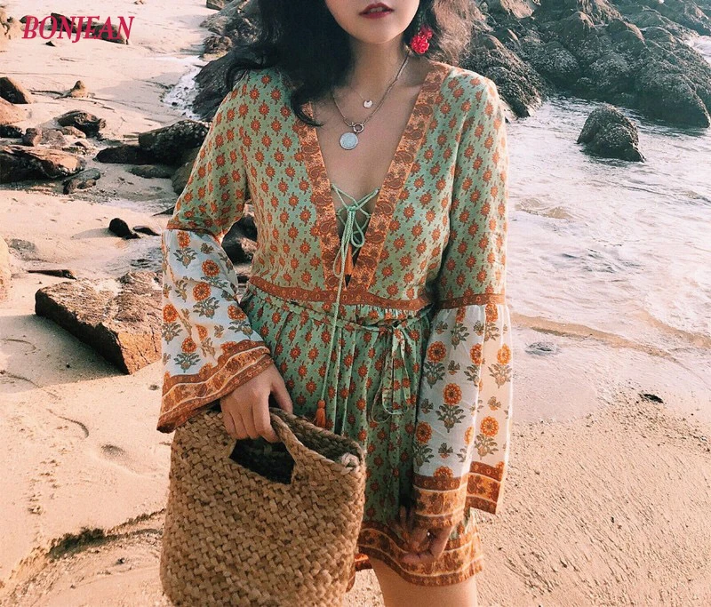 Фото 2019 женское хлопковое осеннее пляжное кимоно в стиле бохо - купить