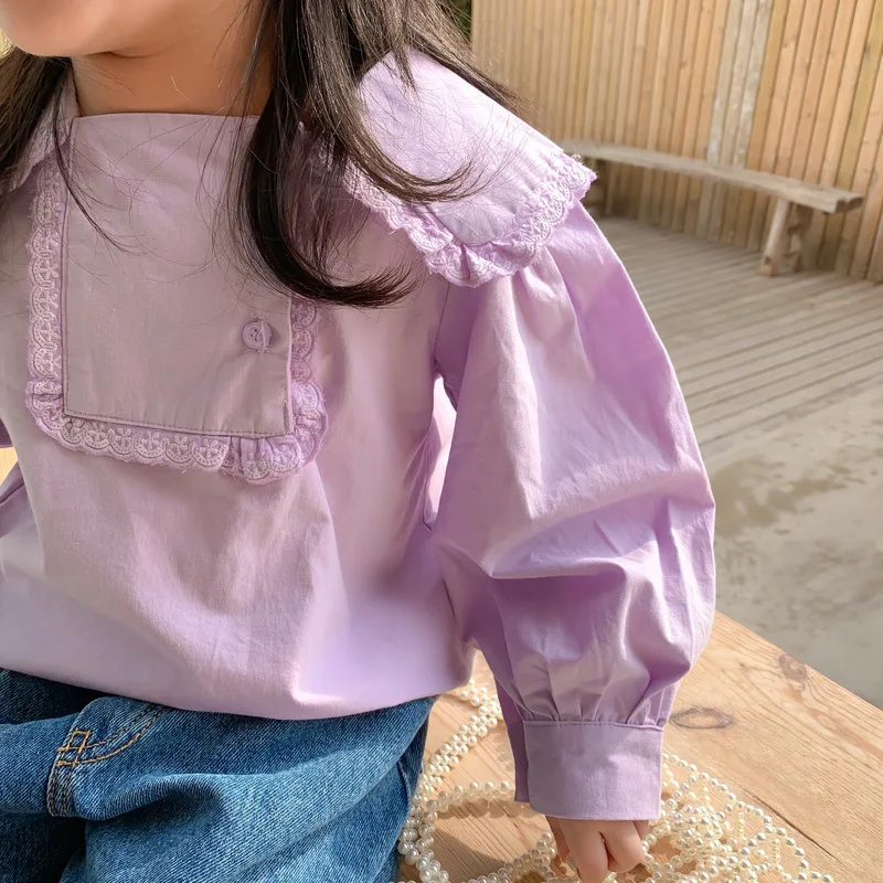 Children Lace-Collared Blouse 2020 Autumn Girls Lapel Long-Sleeve Cotton Fashion Top Shirts Baby Kids Solid Color Shirt Cloth
Children Lace-Collared Blouse 2020 Autumn Girls Lapel Long-Sleeve Cotton Fashion Top Shirts Baby Kids Solid Color Shirt Cloth