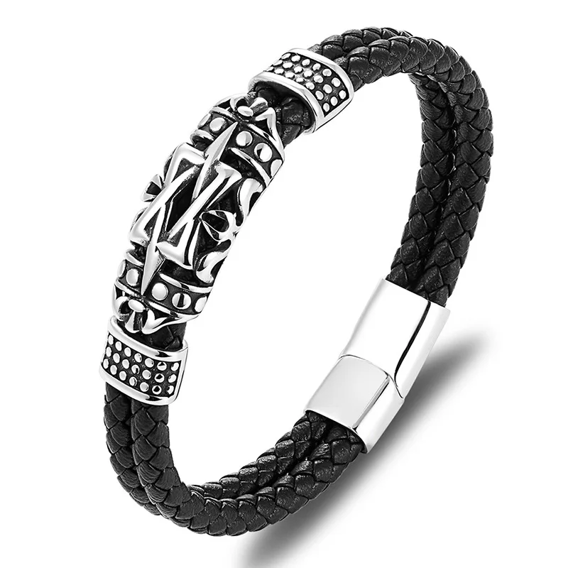Best selling classic cowhide men's Bracelet Stainless Steel Leather Braided Bracelet lovers women's bracelet jewelry wholesale
Best selling classic cowhide men's Bracelet Stainless Steel Leather Braided Bracelet lovers women's bracelet jewelry wholesale