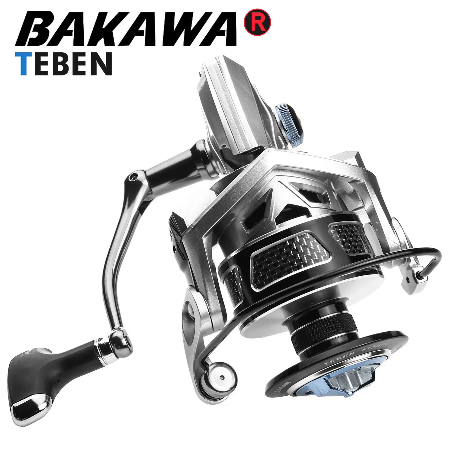 

BAKAWA Spinning Fishing Reel 15-20kg Max Drag 5+1BB Gear Ratio 5.2:1/4.9:1 TEBEN 2000-6000 Series Saltwater/Freshwater Wheel