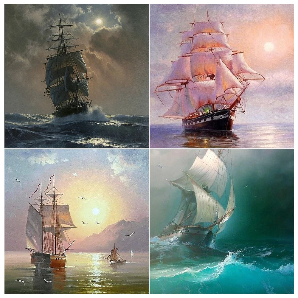 5D DIY Diamond Painting Sailboat Sea Cross Stitch Kits Full Drill Square Embroidery Landscape Mosaic Art Picture of Rhinestones
5D DIY Diamond Painting Sailboat Sea Cross Stitch Kits Full Drill Square Embroidery Landscape Mosaic Art Picture of Rhinestones