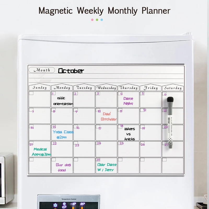 Magnetic Dry Erasr Board Weekly Monthly Planner Calendar Soft Whiteboard Markers Message Practice Memo Fridge Sticker Schedule
Magnetic Dry Erasr Board Weekly Monthly Planner Calendar Soft Whiteboard Markers Message Practice Memo Fridge Sticker Schedule