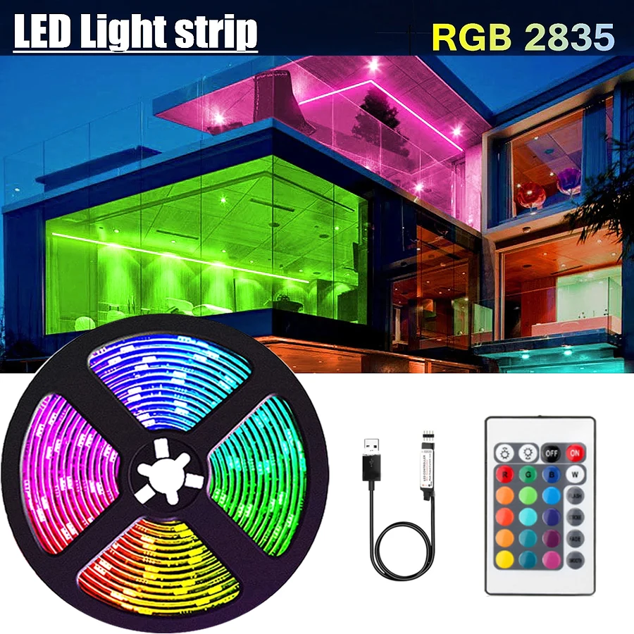 SMD 2835 Led Strip Light RGB 5M/4M/3M/2M Decorative Night Lights Festival Party Bedroom USB TV Backlight With Remote Controller
SMD 2835 Led Strip Light RGB 5M/4M/3M/2M Decorative Night Lights Festival Party Bedroom USB TV Backlight With Remote Controller