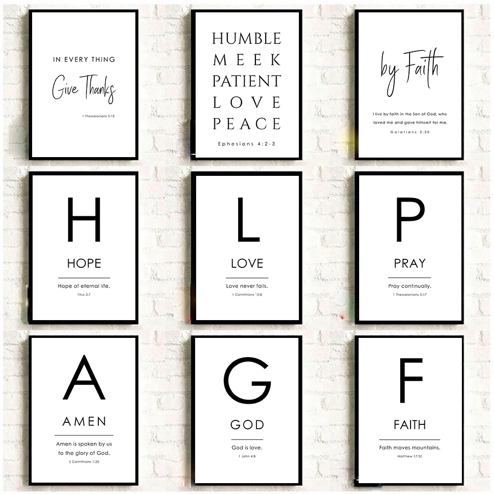 Bible Verse Wall Art Canvas Poster Wall Art Painting Faith Love Peace Bible Quote Home Living Room God Religious Home Decoration
Bible Verse Wall Art Canvas Poster Wall Art Painting Faith Love Peace Bible Quote Home Living Room God Religious Home Decoration