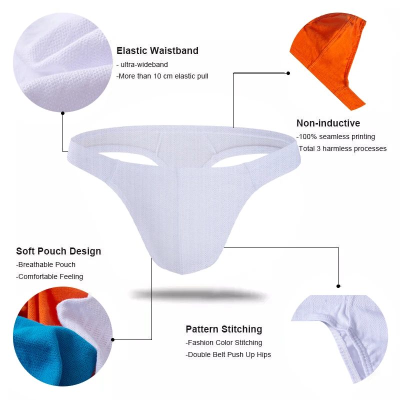 ADANNU G-strings Elastic Waistband Male Thongs Non-inductive Soft Pouch Design Pattern Stitching Fashion Color Boy T-back
ADANNU G-strings Elastic Waistband Male Thongs Non-inductive Soft Pouch Design Pattern Stitching Fashion Color Boy T-back
