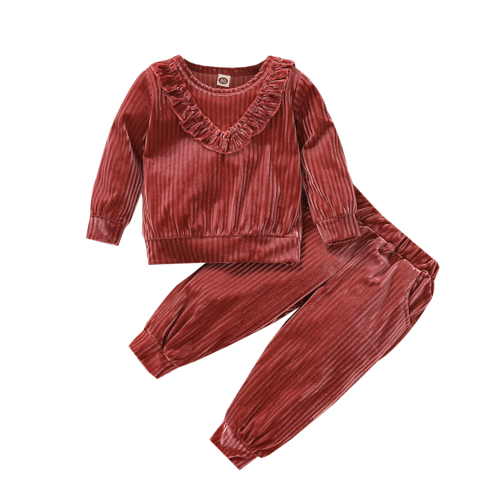 2Pcs Baby Girls Autumn Tracksuit, Velvet Solid Color O-Neck Long Sleeve Pullover + Casual Pants for Toddlers, 6-24 Months
2Pcs Baby Girls Autumn Tracksuit, Velvet Solid Color O-Neck Long Sleeve Pullover + Casual Pants for Toddlers, 6-24 Months