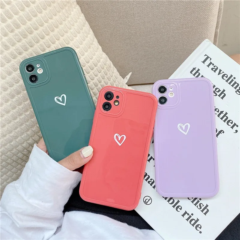 Love Heart Camera Protection Phone Case For iPhone 11 12 Pro SE 2020 7 8 Plus X XR XS Max Candy Color Glossy Soft TPU Back Cover
Love Heart Camera Protection Phone Case For iPhone 11 12 Pro SE 2020 7 8 Plus X XR XS Max Candy Color Glossy Soft TPU Back Cover