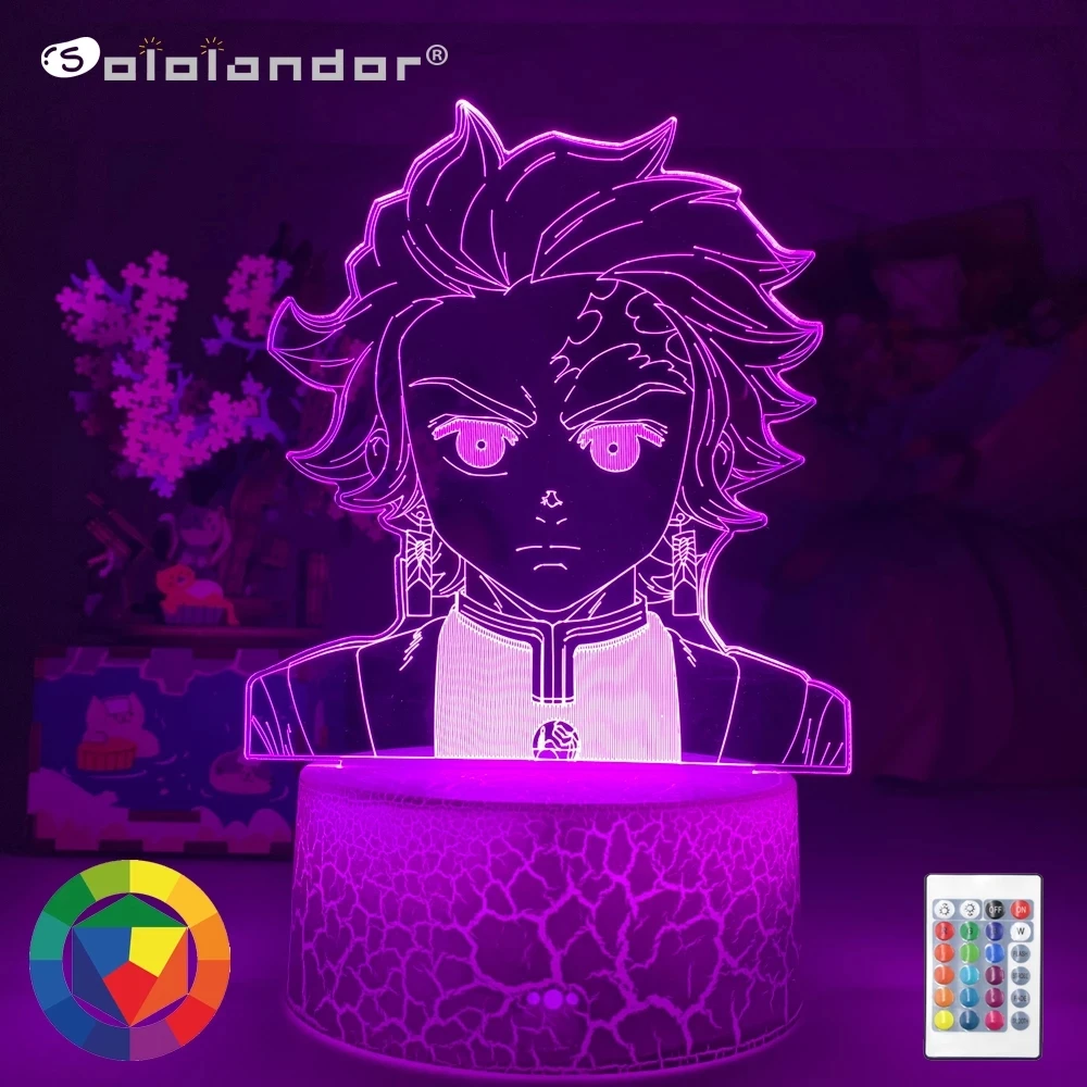 Фигурка Kimetsu No Yaiba Kamado Tanjirou, светодиодный ночник для детской спальни, Декор, светильник, детский Настольный 3d светильник, игрушки-демоны 
Фигурка Kimetsu No Yaiba Kamado Tanjirou, светодиодный ночник для детской спальни, Декор, светильник, детский Настольный 3d светильник, игрушки-демоны