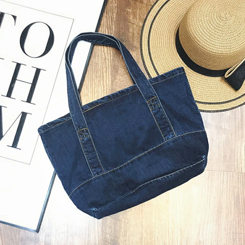 NEW-Fashion Women Denim Bag Fashion Shoulder Bags Japanese Jean Leisure Small Handbag Dark Blue | Багаж и сумки