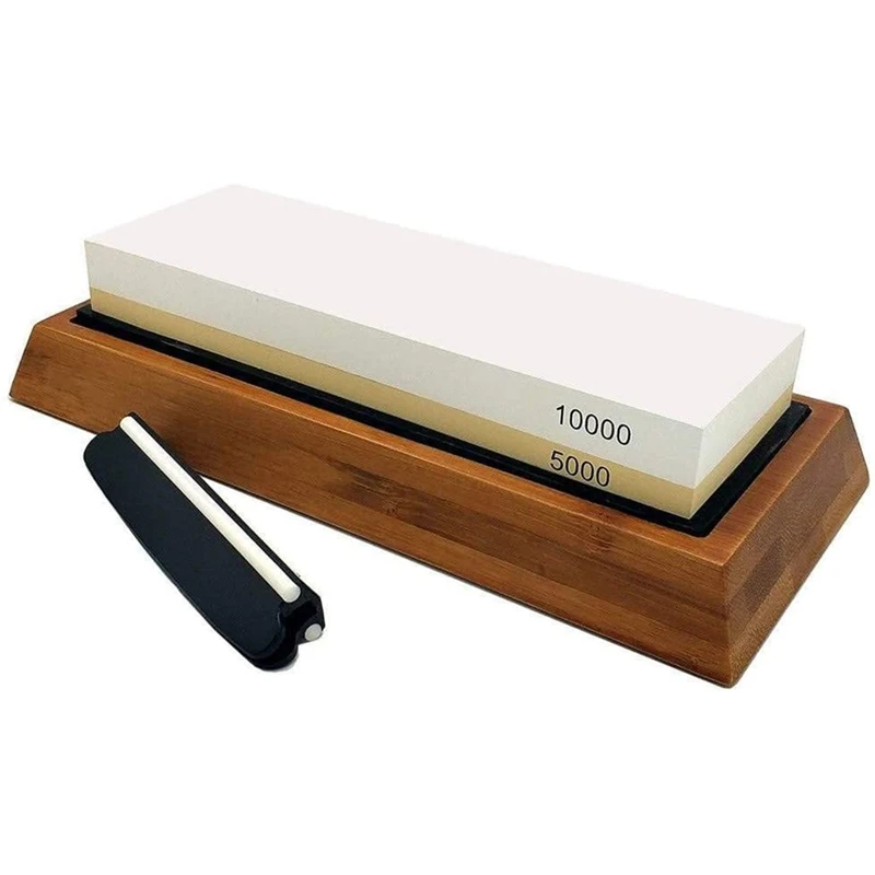 Whetstone Set,5000/10000 Grit Double-Sided Knife Sharpening Stone for Kitchen,Non-Slip Bamboo Base and Angle Guide
Whetstone Set,5000/10000 Grit Double-Sided Knife Sharpening Stone for Kitchen,Non-Slip Bamboo Base and Angle Guide