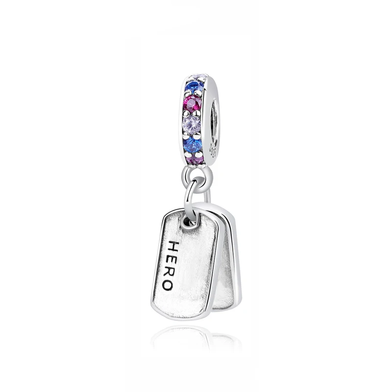 2019 New Original 925 Sterling Silver Bead Hero Dog Tag Dangle Rainbow CZ Charm Fit Pandora Bracelet Bangle DIY Women Jewelry
2019 New Original 925 Sterling Silver Bead Hero Dog Tag Dangle Rainbow CZ Charm Fit Pandora Bracelet Bangle DIY Women Jewelry