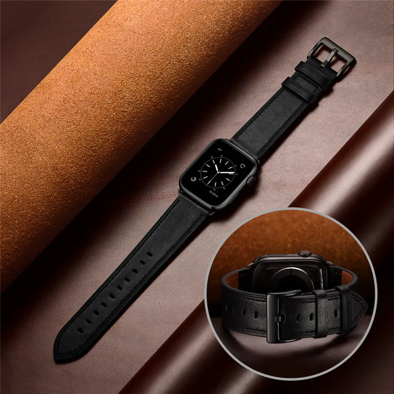 Ремешок из натуральной кожи для iwatch 1 2 3 38 мм 42 совместимый с Apple Watch Series 5 4 Band 44 40