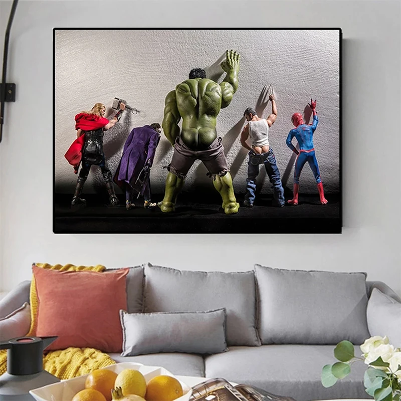 Художественные картины на холсте Marvel Мстители мультяшный супергерой забавные