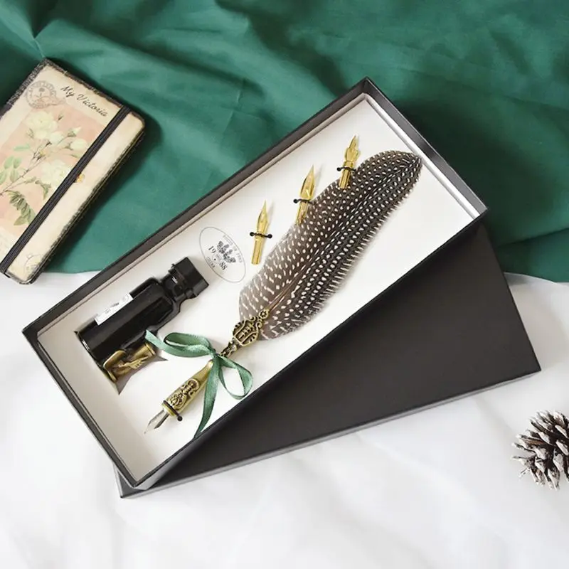 W3JD European Style Vintage Feather Pen Nibbed Dip Writing Ink Quill Pens Set for School Stationery Gifts Art Supplies
W3JD European Style Vintage Feather Pen Nibbed Dip Writing Ink Quill Pens Set for School Stationery Gifts Art Supplies