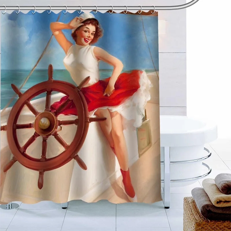 Modern Pin Up Girl Shower Curtain Palm Decor Waterproof Polyester Fabric Bath Curtain 180X180cm Eco-friendly Bathroom Curtain
Modern Pin Up Girl Shower Curtain Palm Decor Waterproof Polyester Fabric Bath Curtain 180X180cm Eco-friendly Bathroom Curtain