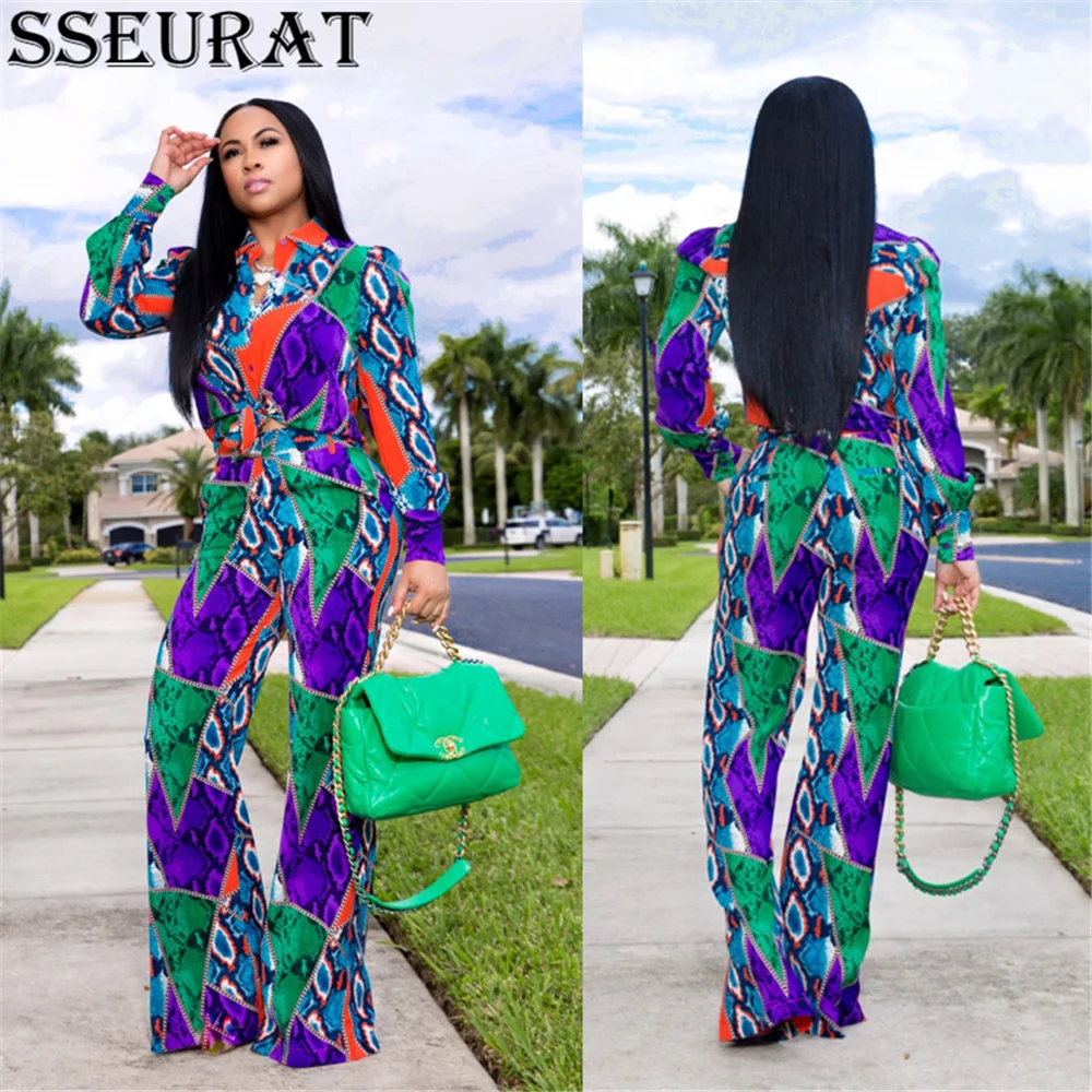 SSEURAT 2021 New V-neck Colorful Print Office Formal Women Loose High Street Girl Set Lady Full Sleeve Tracksuit
SSEURAT 2021 New V-neck Colorful Print Office Formal Women Loose High Street Girl Set Lady Full Sleeve Tracksuit