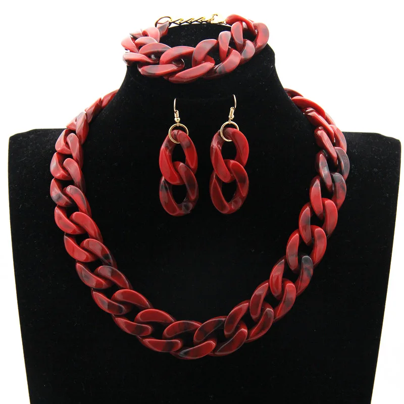 2021 Acrylic 3 Piece Set Bohemian Chunky Necklace Collar Bracelet Women's Retro Necklace Jewelry Gift Wholesale
2021 Acrylic 3 Piece Set Bohemian Chunky Necklace Collar Bracelet Women's Retro Necklace Jewelry Gift Wholesale