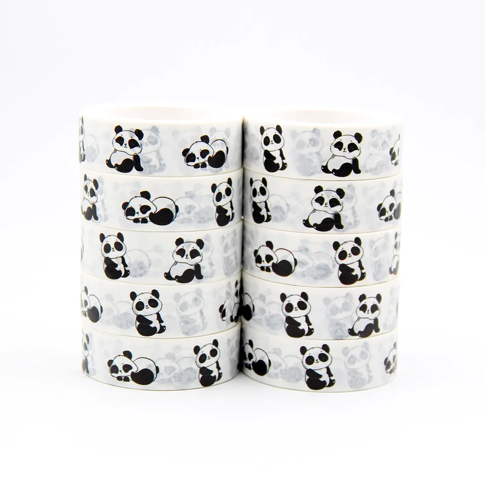 

NEW 10pcs/Lot 15mm x 10m Cute Panda Set Illustration Children Washi Tape Scrapbook Paper Masking Adhesive Washi Tape