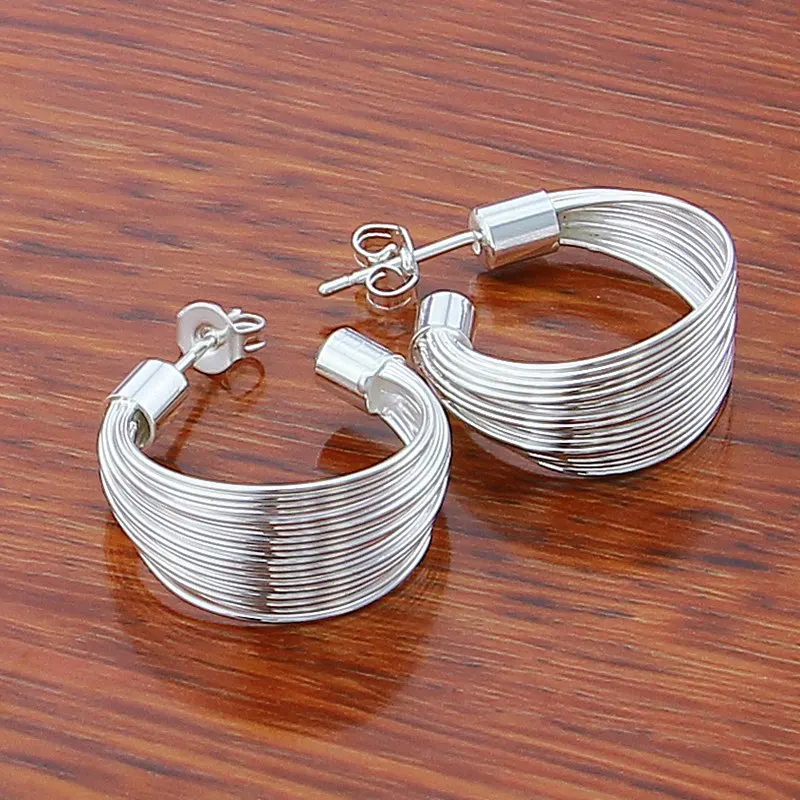 High Qualtiy Silver Smooth Multi-line Stud Earrings For Woman Wedding Engagement Fashion Party Charm Jewelry Gifts
High Qualtiy Silver Smooth Multi-line Stud Earrings For Woman Wedding Engagement Fashion Party Charm Jewelry Gifts