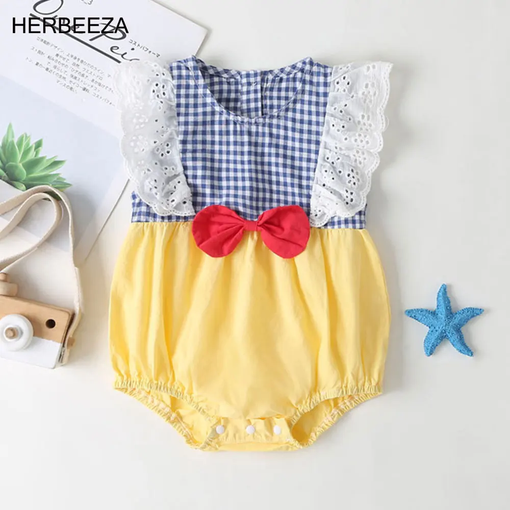 HERBEEZA Cute Baby Girl Clothes Plaid Costume For Baby Girl Red Bowknot Sleeveless Baby Bobysuit 100% Cotton Newborns Jumpsuits
HERBEEZA Cute Baby Girl Clothes Plaid Costume For Baby Girl Red Bowknot Sleeveless Baby Bobysuit 100% Cotton Newborns Jumpsuits