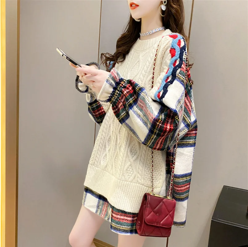 Fake Two-Piece Sweater Loose 2021 Knitted Tops Women Autumn Winter Lazy Style Stitching Pullover Lady All-match Korean Knitwear
Fake Two-Piece Sweater Loose 2021 Knitted Tops Women Autumn Winter Lazy Style Stitching Pullover Lady All-match Korean Knitwear