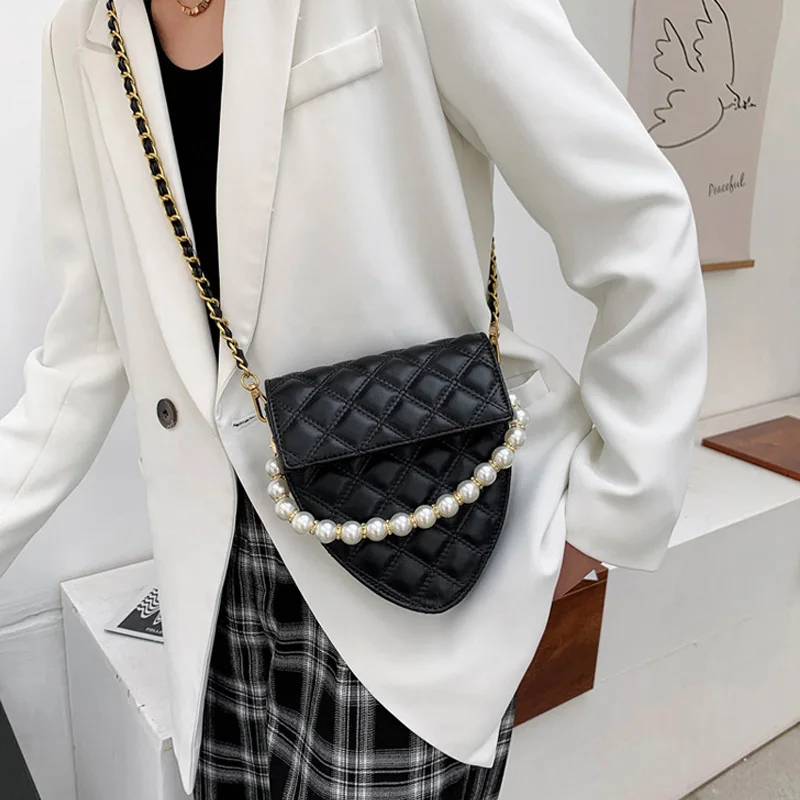 Triangle Women's Crossbody Bag Luxury Pearl Plaid Handbag and Purse High Quality PU Leather Chain Female Shopper Shoulder Bags
Triangle Women's Crossbody Bag Luxury Pearl Plaid Handbag and Purse High Quality PU Leather Chain Female Shopper Shoulder Bags