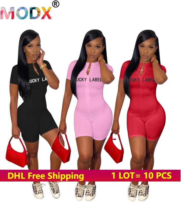 Women LUCKY LABEL Rompers Summer Jumpsuits Sexy Bodycon Bodysuit Short Sleeve One-piece Pants Letter Night Clubwear 5140
Women LUCKY LABEL Rompers Summer Jumpsuits Sexy Bodycon Bodysuit Short Sleeve One-piece Pants Letter Night Clubwear 5140
