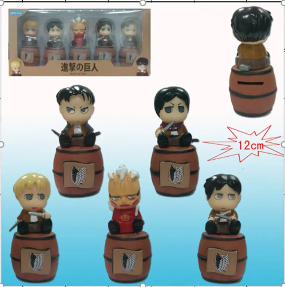 5Style12CM Attack on Titan Piggy Bank Model Toy Action Figure Classic Anime Color Box Ornaments Gift Toy Collection Novelty Gift
5Style12CM Attack on Titan Piggy Bank Model Toy Action Figure Classic Anime Color Box Ornaments Gift Toy Collection Novelty Gift